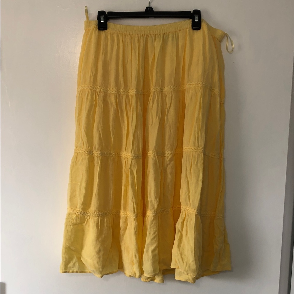 Beautiful Sunny Butter Yellow Tiered Skirt